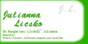 julianna licsko business card